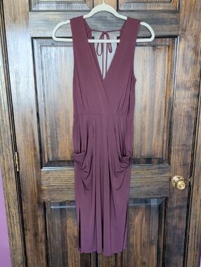 BCBGeneration Plum Midi Dress with Draped Pockets